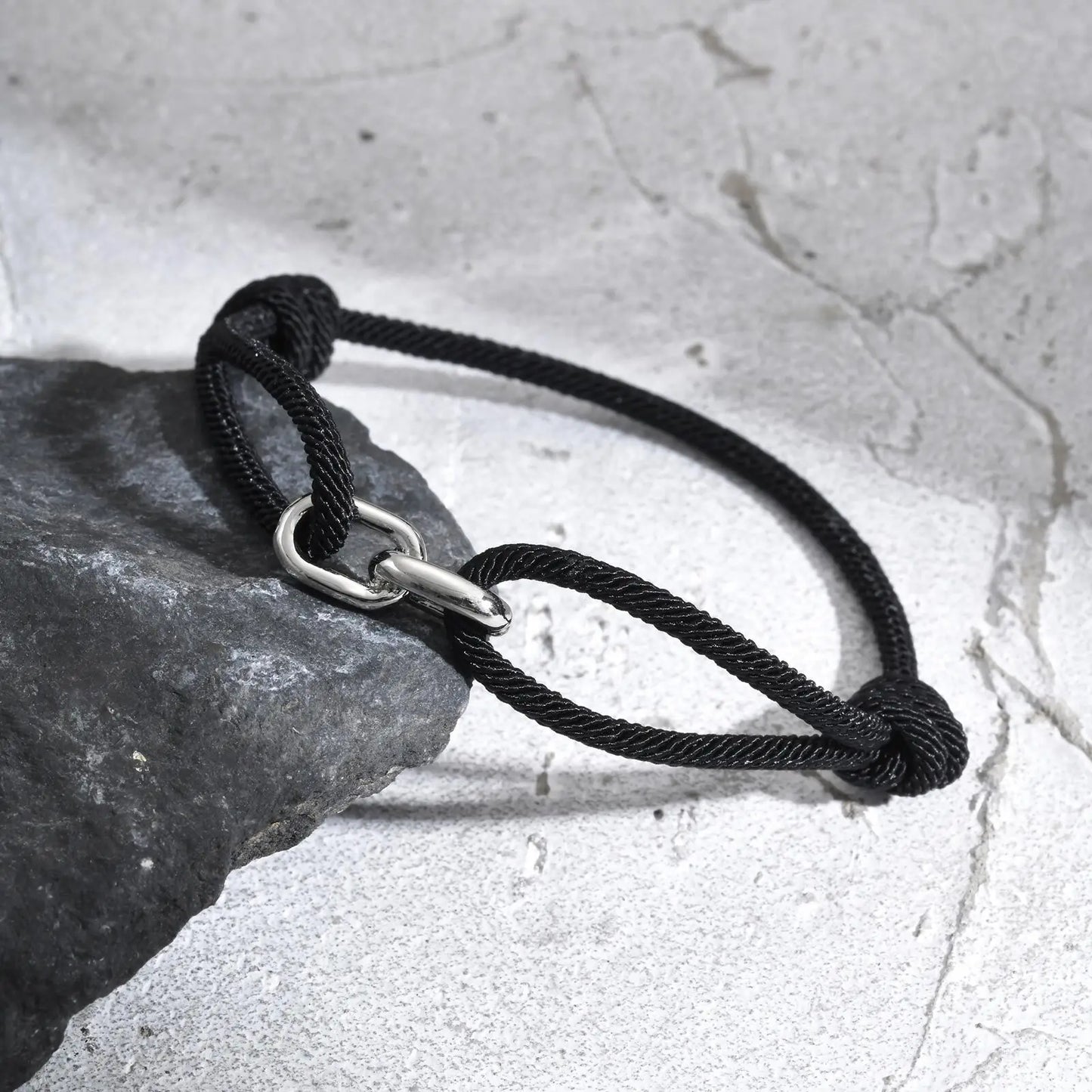 Veltrix Black Milan Rope Bracelet