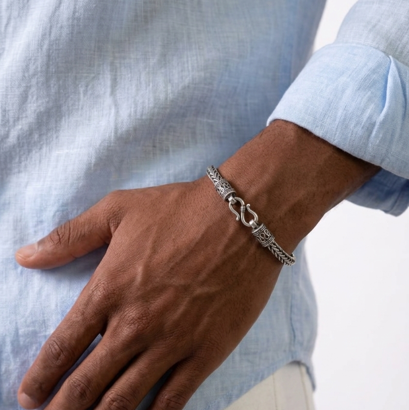 Rivenor Braided Silver Bracelet