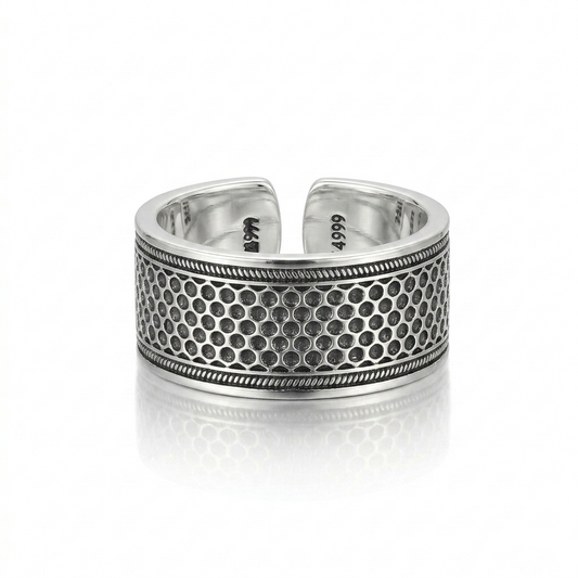 Zereth Ornate Silver Band Ring