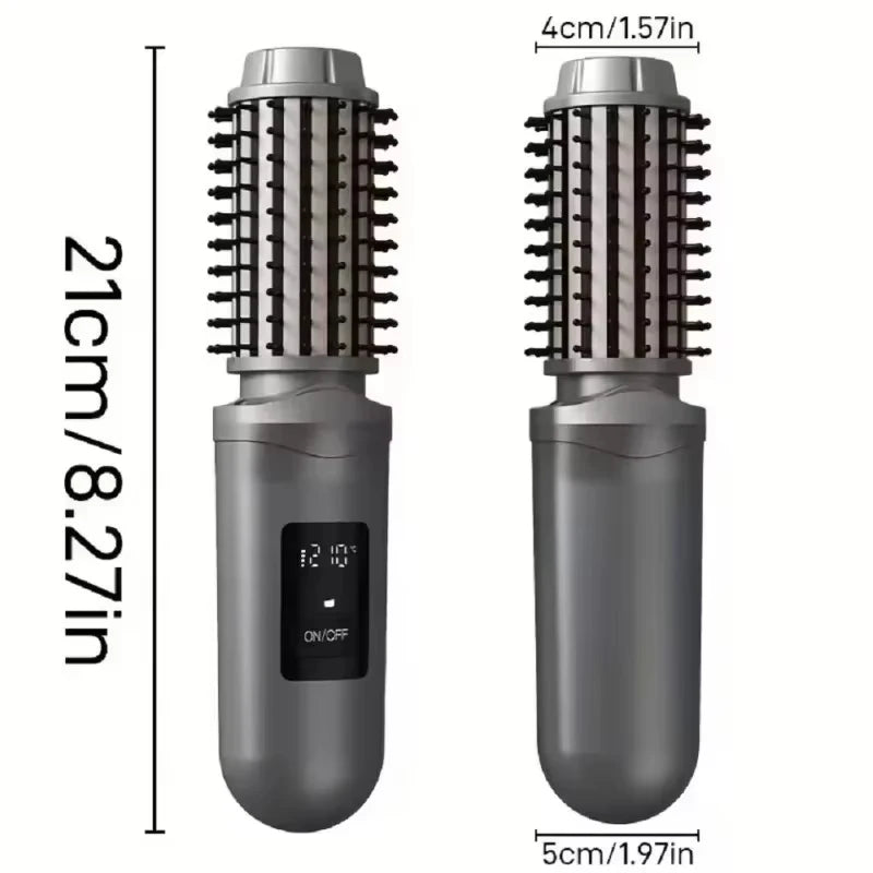 Cordless Hair Straightener Brush 2 in 1 Ionic Hot Comb USB Rechargeable Portable Hair Styling Tool