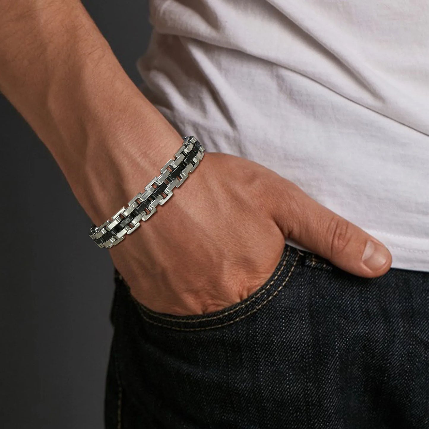 Marek Watchband Shaped Chain Bracelet
