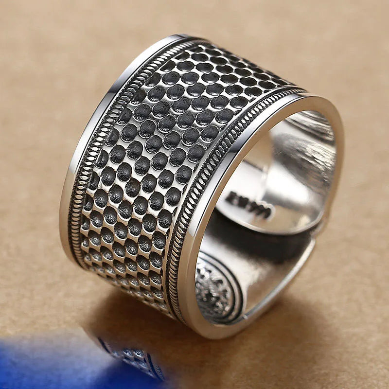 Zereth Ornate Silver Band Ring