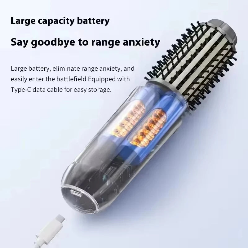 Cordless Hair Straightener Brush 2 in 1 Ionic Hot Comb USB Rechargeable Portable Hair Styling Tool