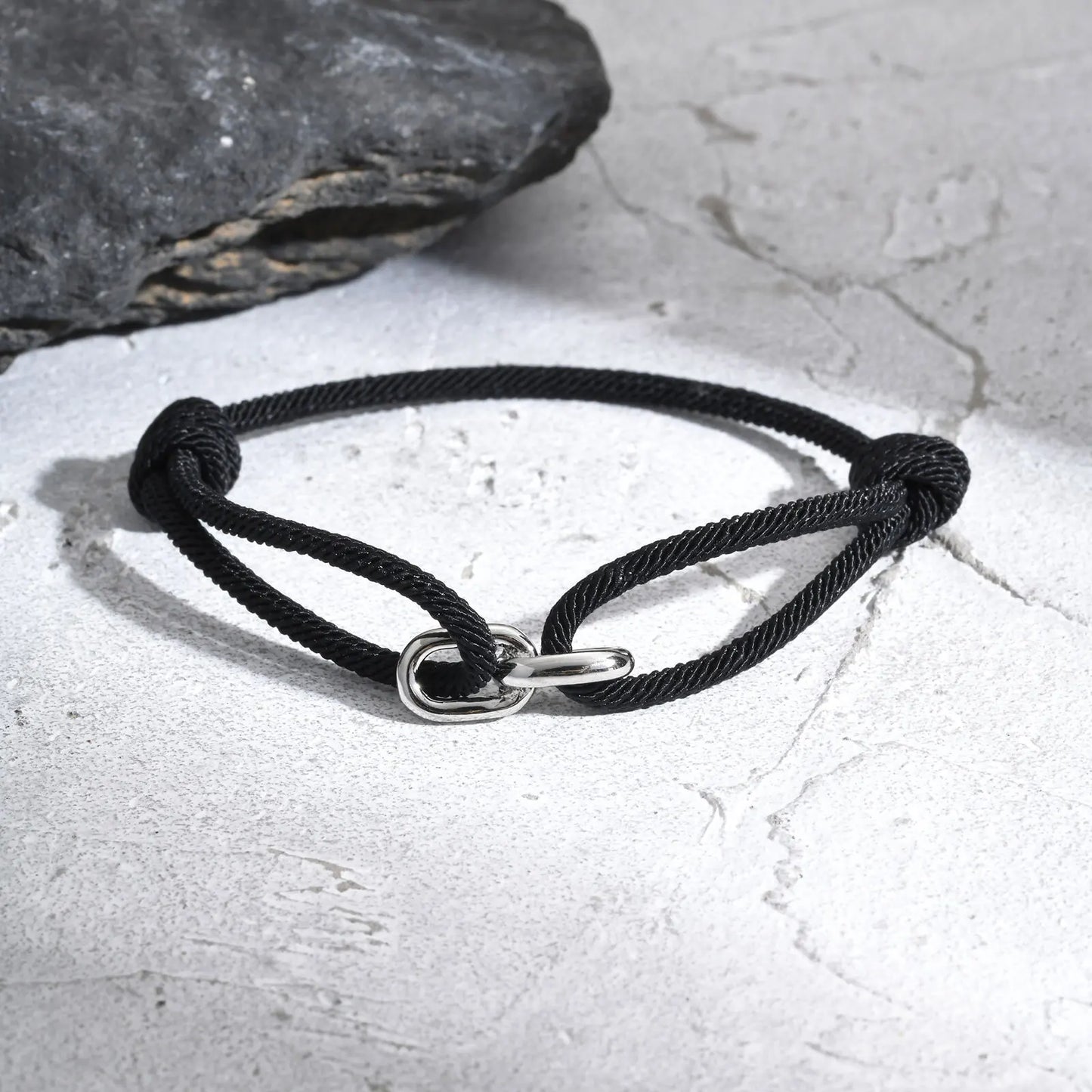 Veltrix Black Milan Rope Bracelet