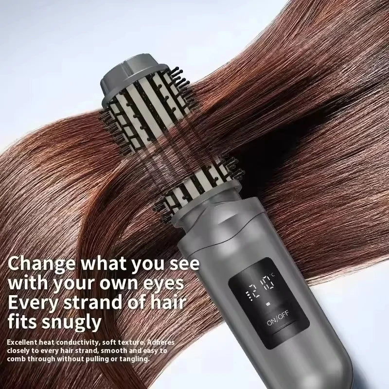 Cordless Hair Straightener Brush 2 in 1 Ionic Hot Comb USB Rechargeable Portable Hair Styling Tool