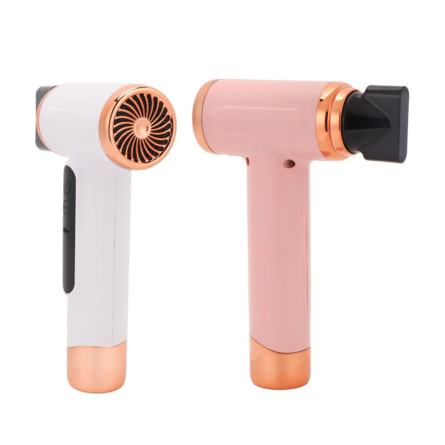 Hair Blow Dryer 200W 15000mAh Portable Hair Dryer USB Rechargeable Multi Modes Lightweight Fast Drying with Nozzle for Travel