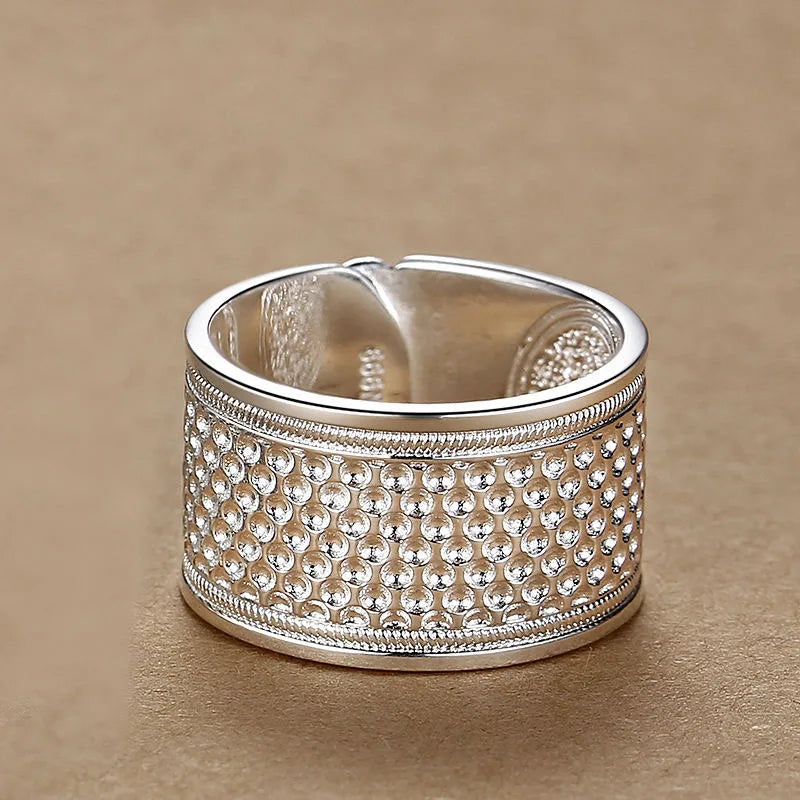 Zereth Ornate Silver Band Ring