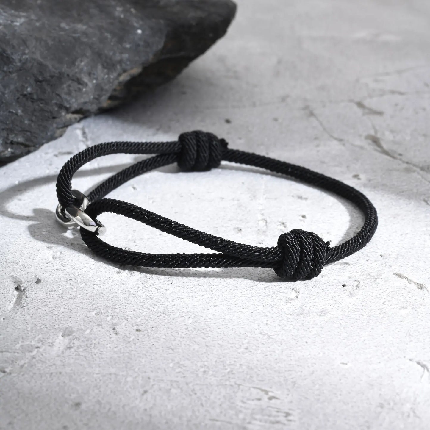 Veltrix Black Milan Rope Bracelet