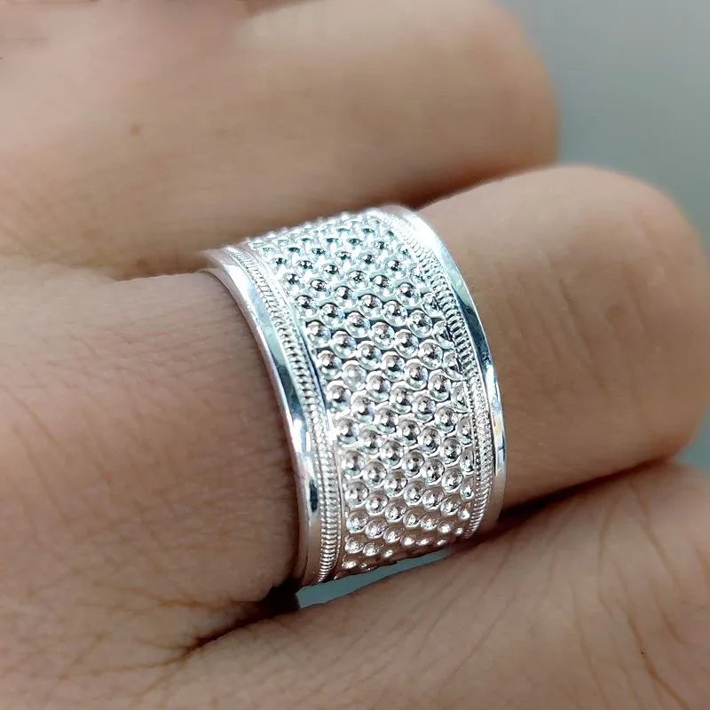 Zereth Ornate Silver Band Ring